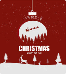 New Christmas Vector Design. Christmas and New Year background with gifts in winter. Christmas card. Vector illustration.