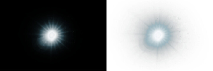 Bright glowing light overlay effect with soft edges and radiant beams, creating a mystical atmosphere for artistic design and creative projects with copy space