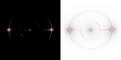 Abstract circular design featuring dual contrasting elements, one side dark and the other light, creating a harmonious balance with intricate details and visual depth for artistic expression