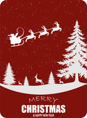 New Christmas Vector Design. Christmas and New Year background with gifts in winter. Christmas card. Vector illustration.