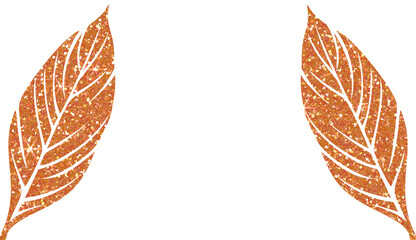 Orange Glitter Autumn Leaves