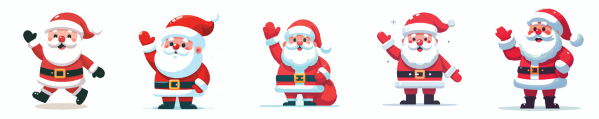 Full body of Santa Claus waved with a friendly smile