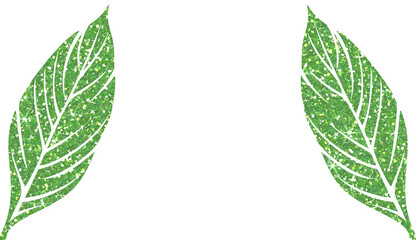 Green Glitter Autumn Leaves