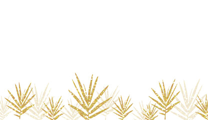 Golden Glitter Palm Leaves Border