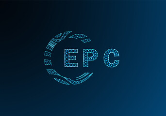 EPC low poly letter logo vector design. EPC lower poly logo design. EPC unique low poly logo design.