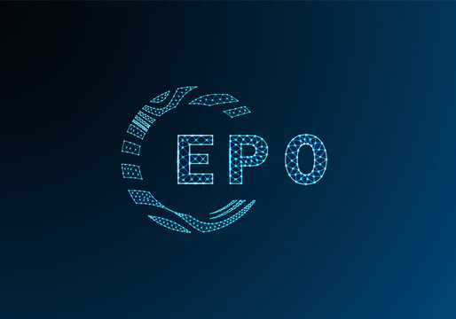 EPO low poly letter logo vector design. EPO lower poly logo design. EPO unique low poly logo design.