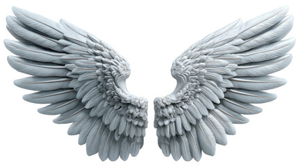 Fototapeta premium Ethereal Wings: Intricate sculpted wings, rendered with stunning detail, radiate an aura of grace and freedom, inviting contemplation and wonder.