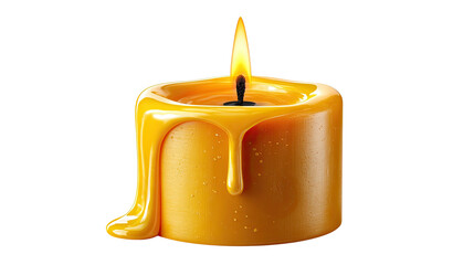 Illuminating Moments: A candle flickers with a warm, inviting glow, its wax cascading down in an artistic display of light and shadow, capturing the essence of tranquility and warmth.
