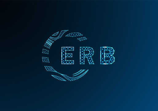 ERB low poly letter logo vector design. ERB lower poly logo design. ERB unique low poly logo design.
