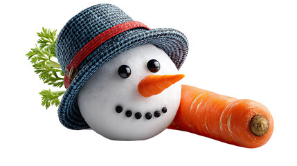 Smiling Snowman's Festive Delight: An adorable snowman wears a top hat, a carrot nose, and charming smile. It radiates holiday cheer with its simple, yet festive design.