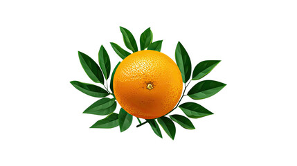 Citrus Delight: A vibrant orange fruit, surrounded by lush green leaves, evokes freshness and the simple joys of nature.