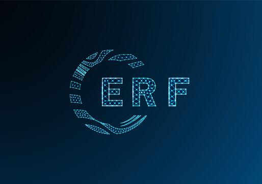 ERf low poly letter logo vector design. ERf lower poly logo design. ERf unique low poly logo design.