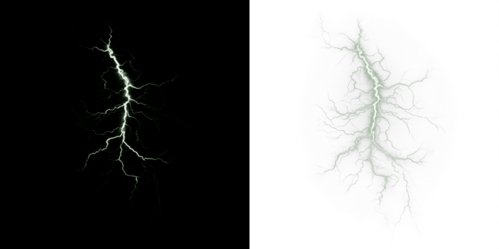 Lightning bolt overlay illustration on contrasting backgrounds, showcasing dynamic energy and natural power, ideal for creative projects and visual storytelling