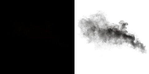 Black and white smoke overlay with transparent background, ideal for creative projects, graphic design, and artistic compositions, enhancing visual storytelling and atmosphere