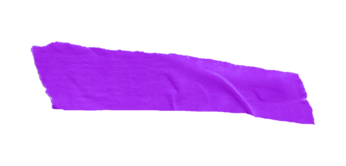 Purple masking tape, plastic scotch tape on a transparent background.