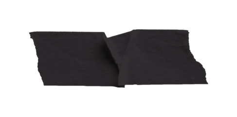 Black masking tape, plastic scotch on a transparent background.