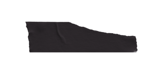 Black masking tape, plastic scotch on a transparent background.