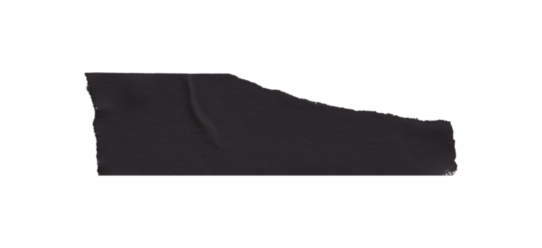 Black masking tape, plastic scotch on a transparent background.