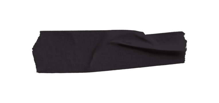 Black masking tape, plastic scotch on a transparent background.