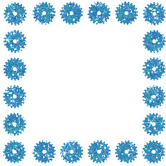 Blue Glitter Cogwheel Gear Border Frame
