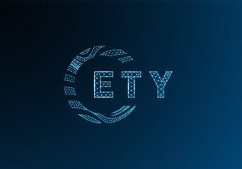 ETY low poly letter logo vector design. ETY lower poly logo design. ETY unique low poly logo design.