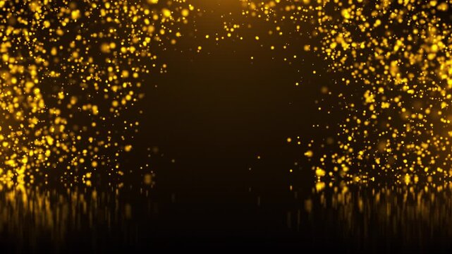 gold particles abstract awards background – Calm glitter, star dust, and bokeh light in 4K seamless loop - Powered by Adobe