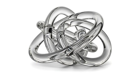 Abstract glass sculpture isolated on white background