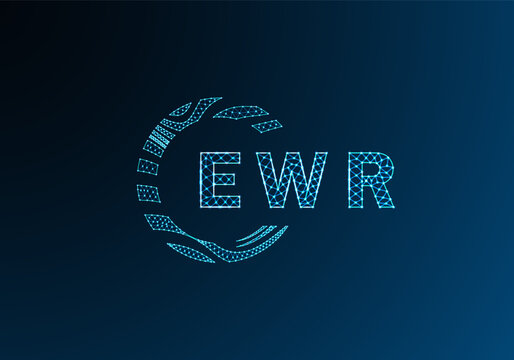EWR low poly letter logo vector design. EWR lower poly logo design. EWR unique low poly logo design.