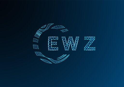 EWZ low poly letter logo vector design. EWZ lower poly logo design. EWZ unique low poly logo design.