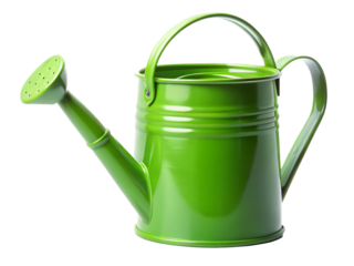 green watering can isolated on white background ,PNG. AI Generated