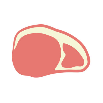 豚肉手描きのかんたんシンプルな食品イラスト_輪郭線なし