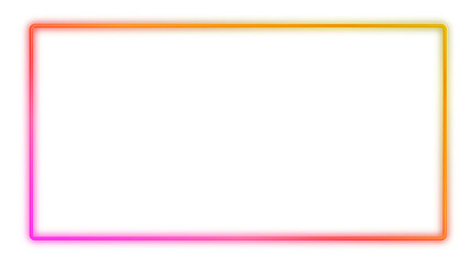 Obraz premium Colorful Gradient Border Rectangle Frame Outline Isolated on Transparent Background for Design and Decoration