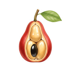 Ackee on white background