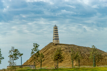 Baku, Azerbaijan. Old lighthouse on the rocks.