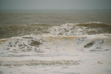 waves breaking on Nha Trang beach before the Kalmaegi storm