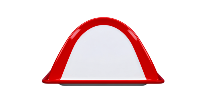 Red and White Triangular Warning Sign Shape