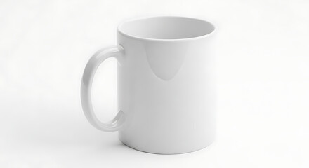 Fototapeta premium Realistic White Ceramic Coffee Mug Mockup on White Background