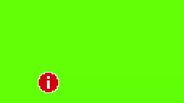 Button Information in the description green screen 4K. Pixel style. Motion Graphics for social media.