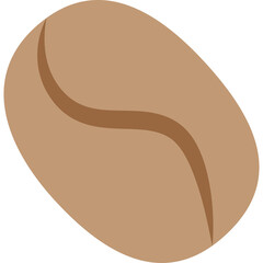 Single Brown Coffee Bean With A Curved Crease On A Transparent Background Ideal For Food And Beverage Designs