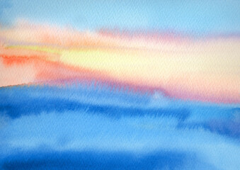 海と空のニュアンス 大理石水彩マーブル