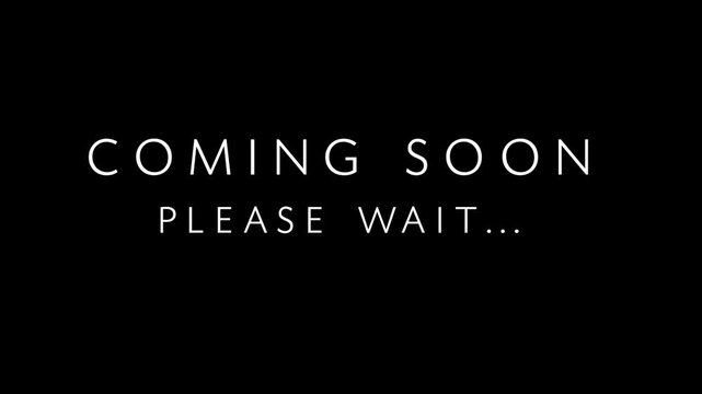 Coming Soon Text Animation in Typewriter Style with Blinking Cursor on Dark Background