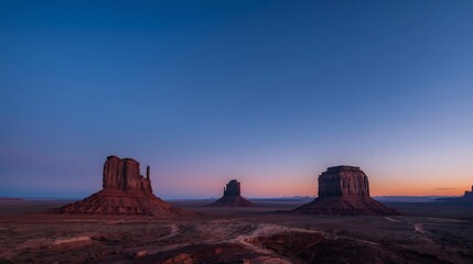 desert rocks under twilight
