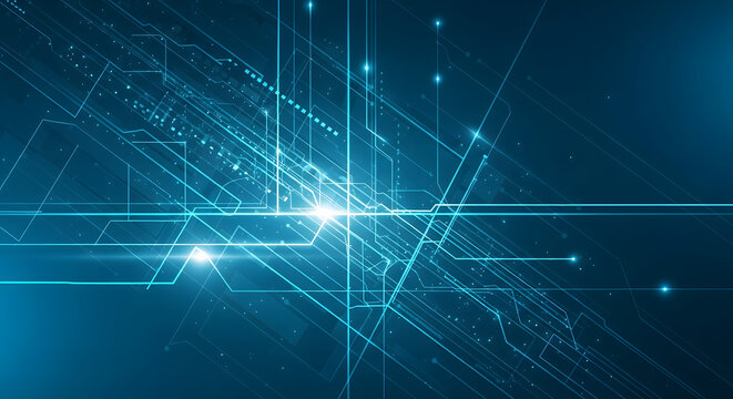 Luminous streams of digital data flowing through a complex network on a futuristic cybernetic backdrop