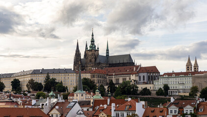 Fototapeta premium Prague cityscape. View of the city from above. Prague, Czech Republic.