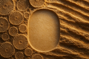 Fossilized patterns and textures found in ancient sandstone at a geological site during daylight hours