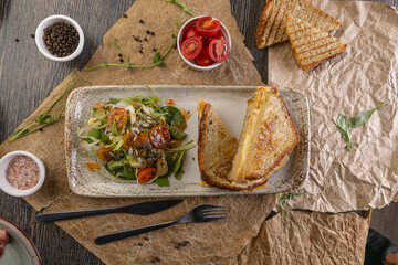 Delicious grilled cheese sandwich