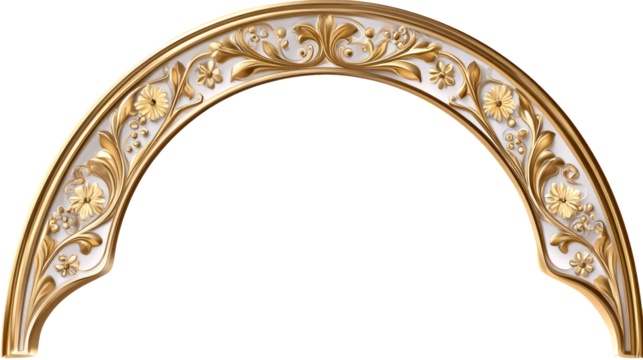Ornate Golden Archway with Floral Carvings