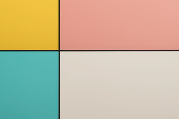 Colorful geometric wall design featuring pastel shades in a modern setting