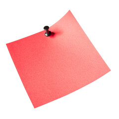 Red Memo Pad: A blank red memo pad, pinned securely by a pushpin, offers a sense of anticipation and the possibility of fresh starts. The clean surface is ready to capture thoughts, ideas.