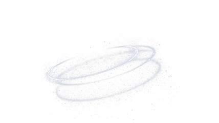 Abstract white PNG overlay featuring swirling circular patterns with soft edges and a subtle sparkle effect, ideal for creative design projects and visual enhancements